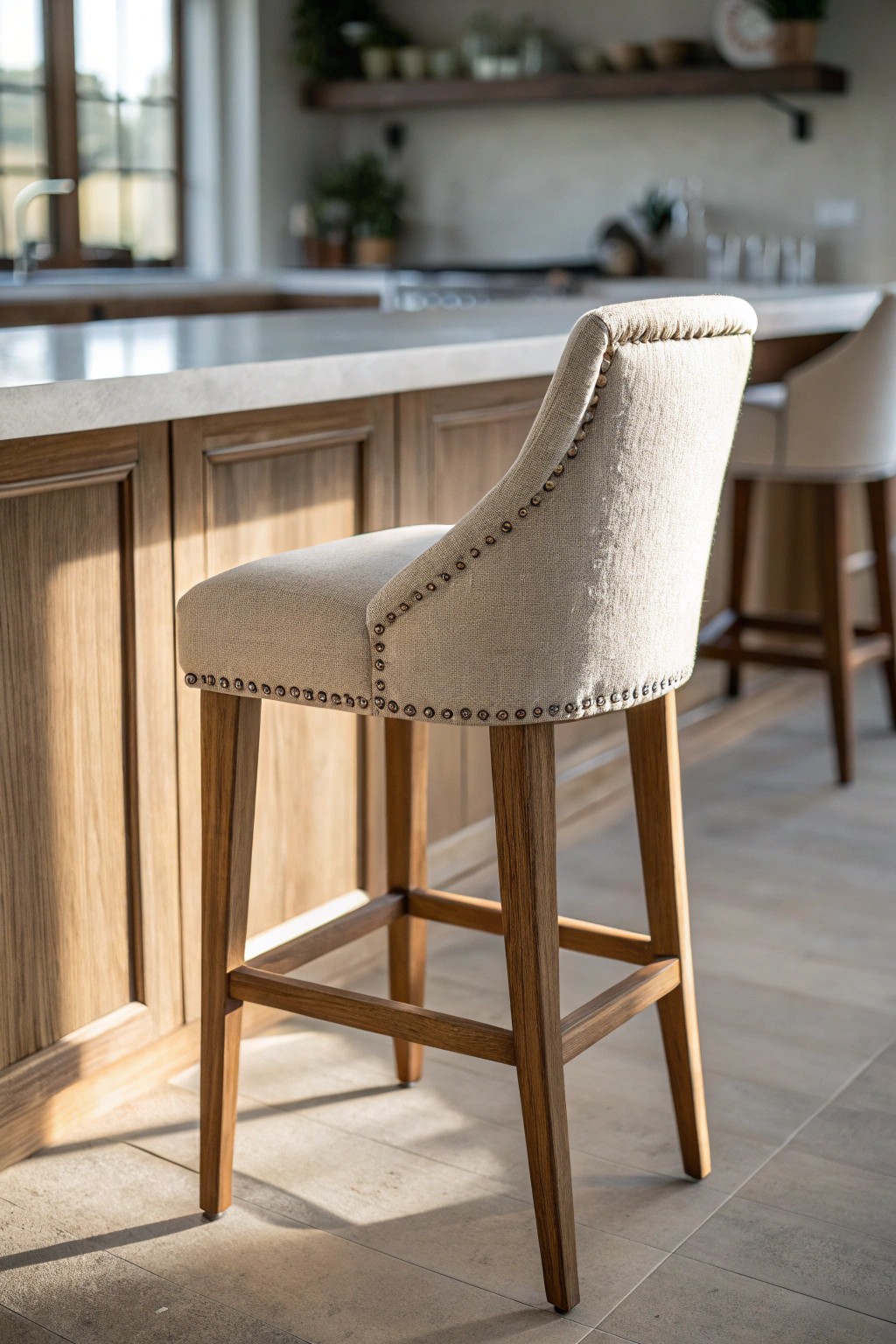 Elevate your kitchen island with a touch of comfort and timeless style.