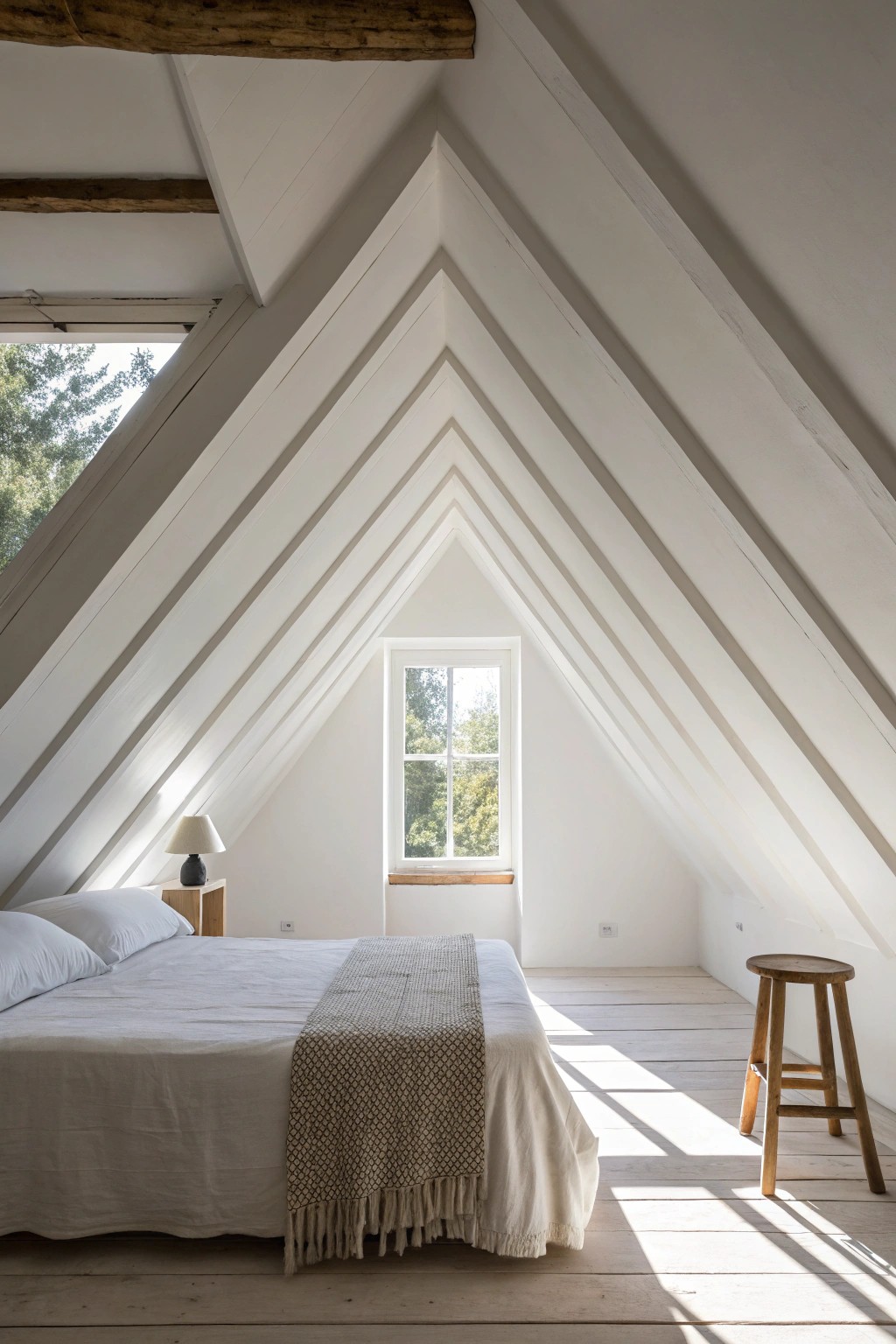 Let striking geometry become the art in your minimalist bedroom.