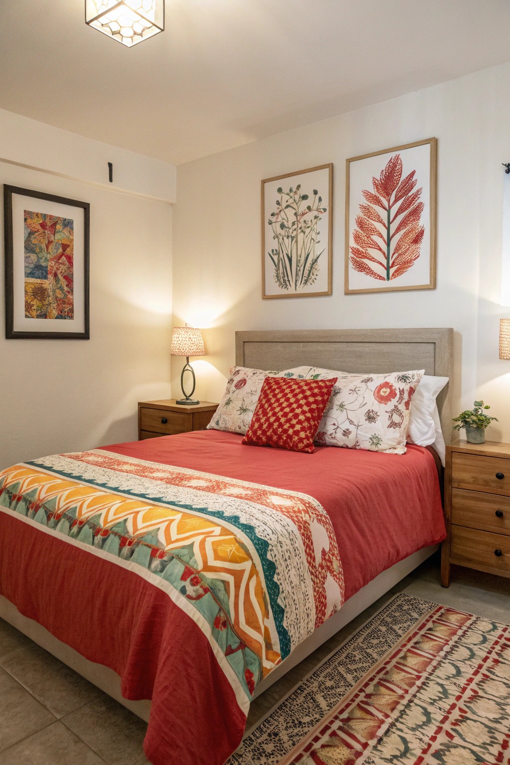 A strong focal point brings personality and focus to compact bedrooms.