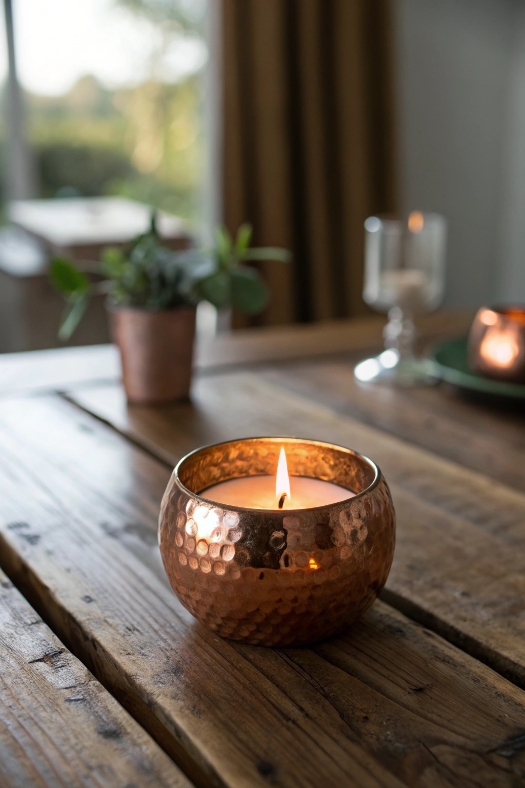 Elevate your Thanksgiving table with the timeless glow of a copper candleholder.