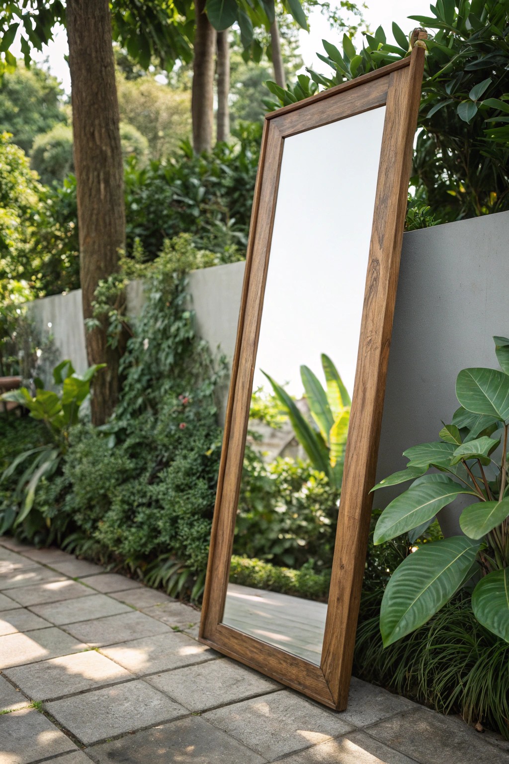 Reflect nature’s beauty—elevate backyard privacy with a stunning mirror wall.