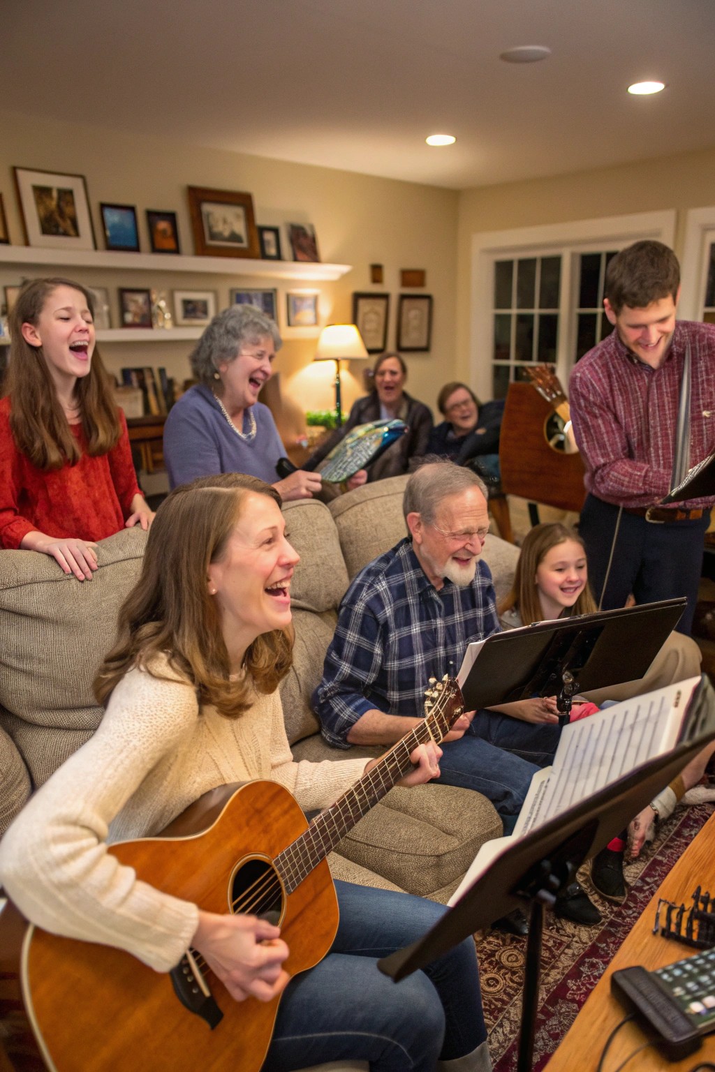 A lively jam session shows off the family’s creative harmony.