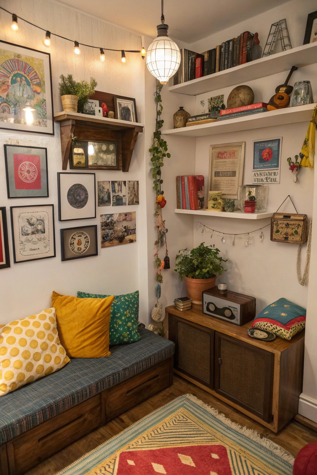 Personal touches infuse the studio with character and joy.
