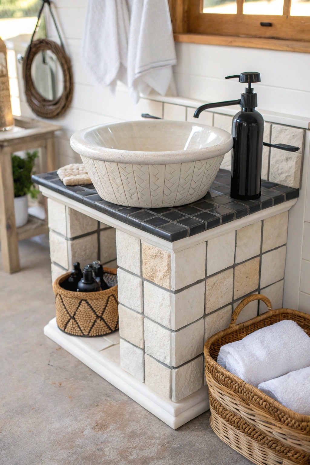 Upgrade your garage with a stylish, handcrafted pet washing station—where function meets natural beauty.