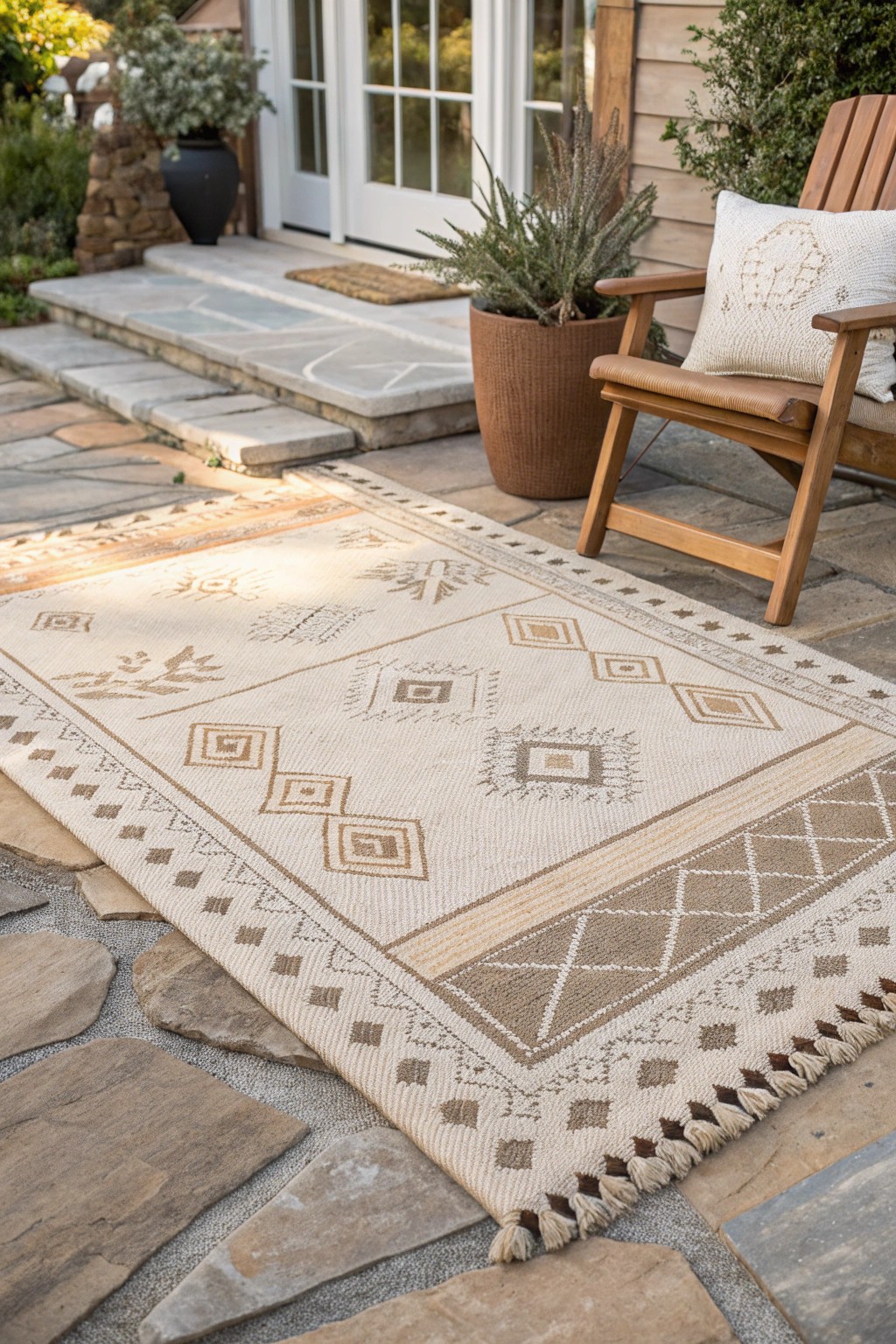 Elevate your patio comfort with a stunning, handcrafted outdoor rug.