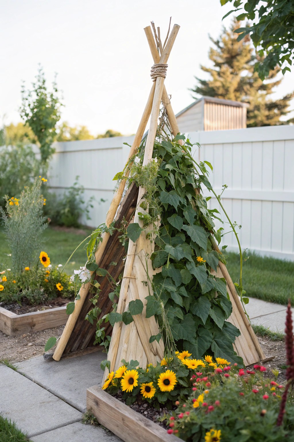 A charming garden teepee: the perfect playful hideaway for little gardeners.
