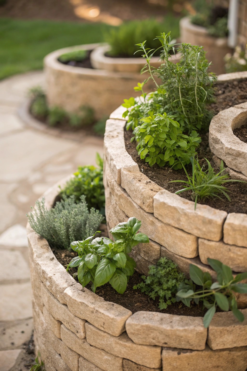 Elevate your backyard with a sculptural spiral herb garden—where beauty meets fresh flavor.