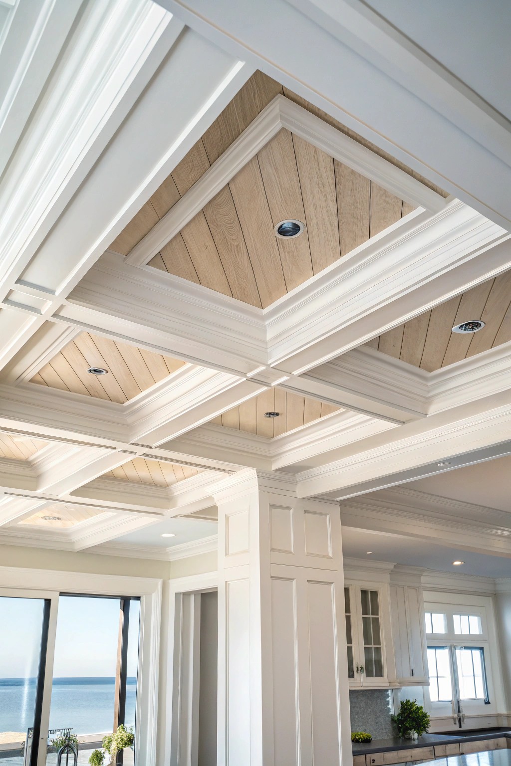 Elevate your kitchen with timeless, coastal-inspired ceiling details.