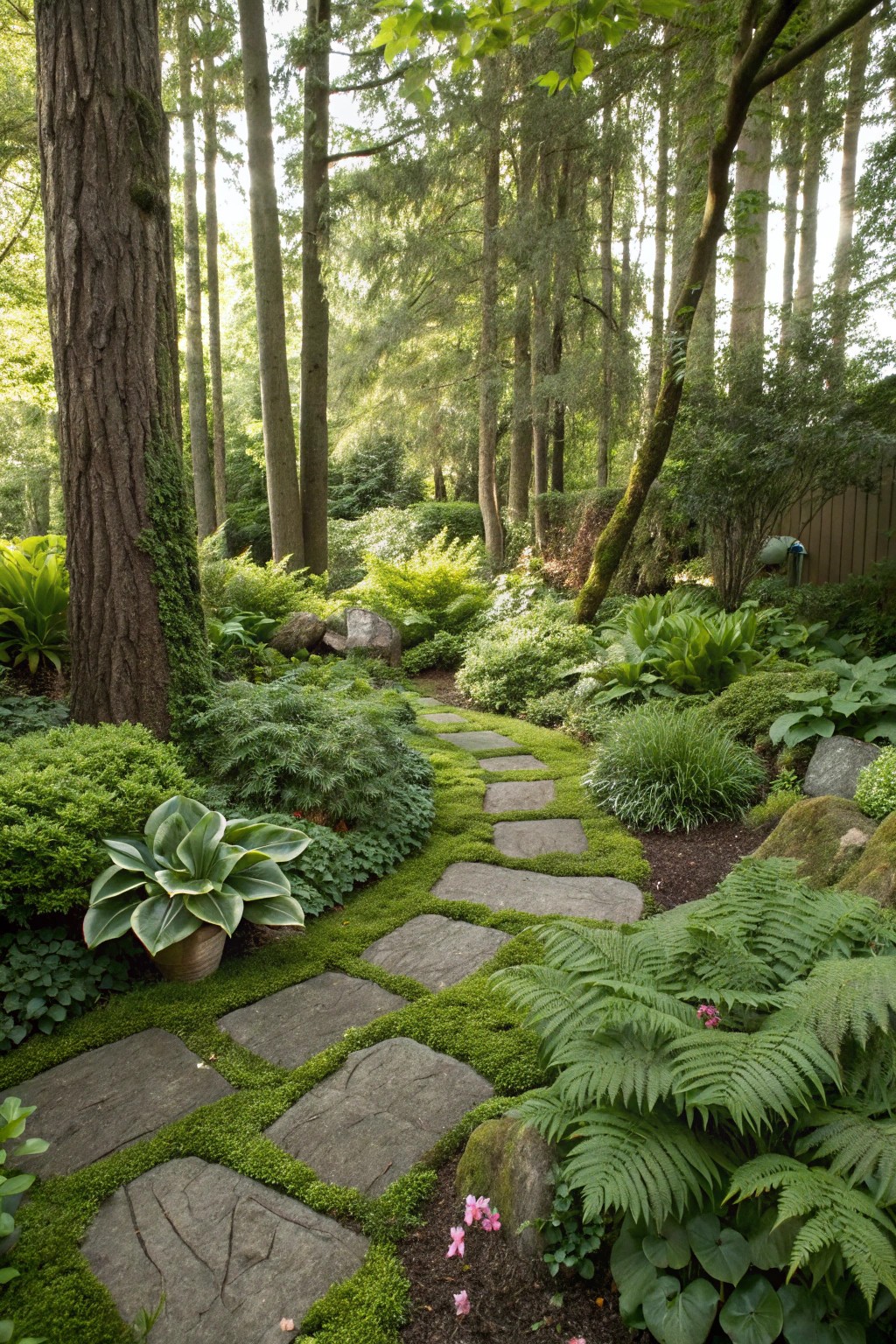 A lush, lawn-free shade garden is both beautiful and easy to care for.