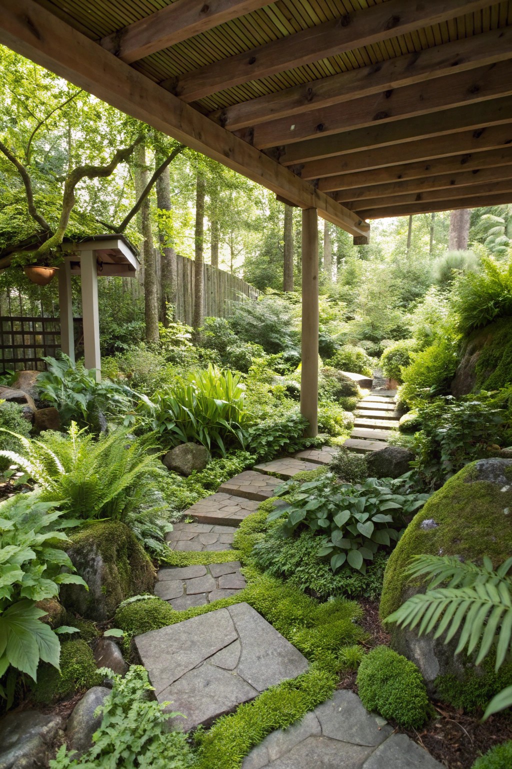 A lush under deck garden transforms forgotten ground into a living, breathing sanctuary.