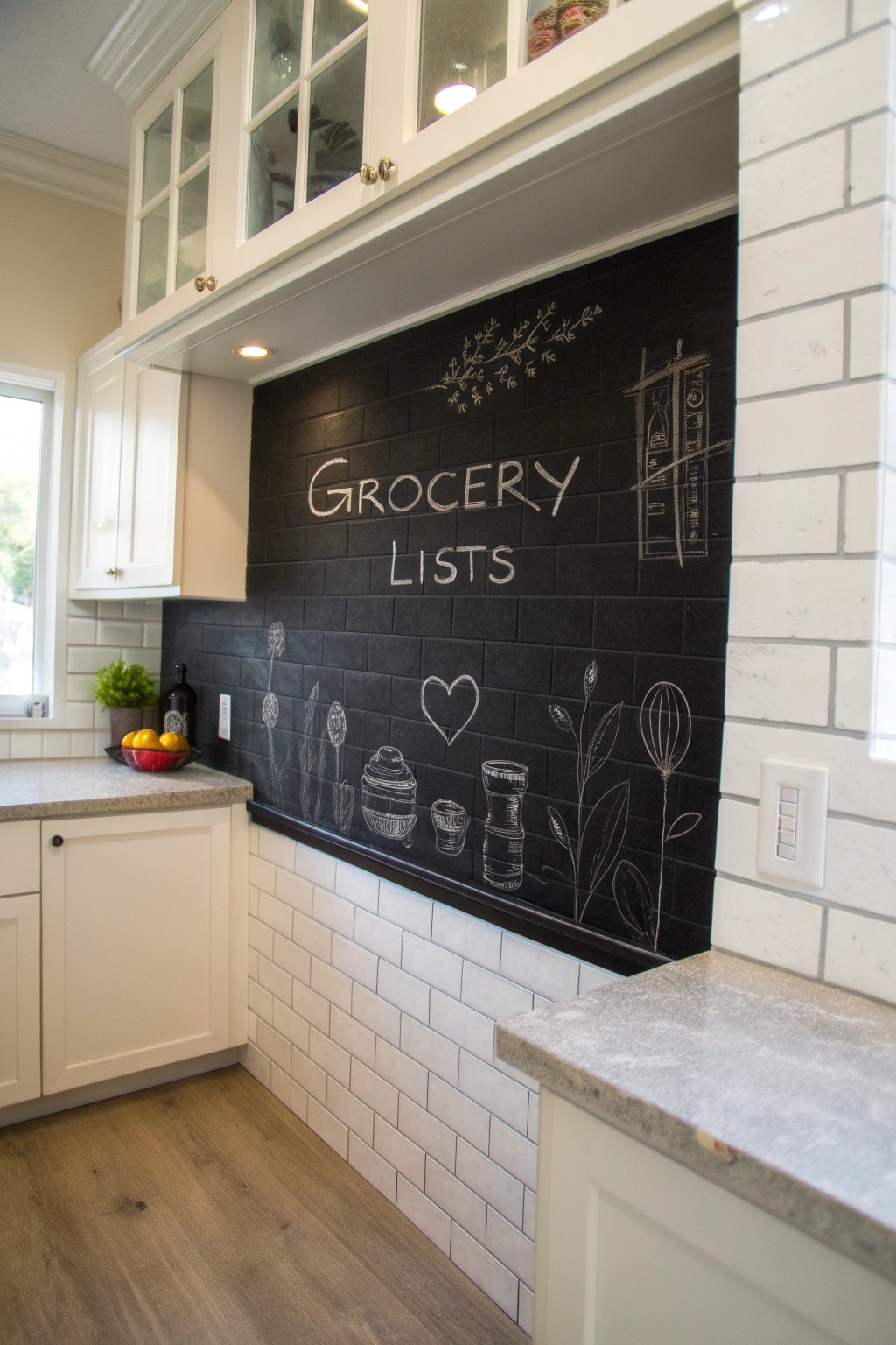 A chalkboard backsplash brings playful creativity and everyday function to your kitchen.