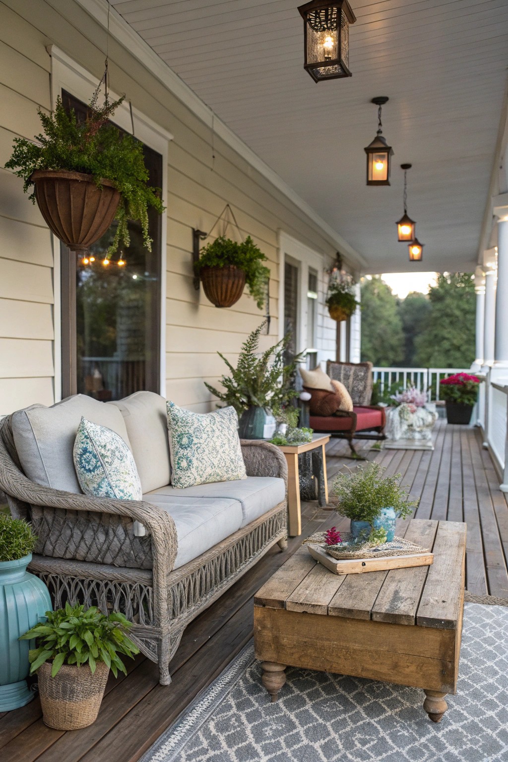 Mixing old and new pieces gives your porch a truly personal touch.