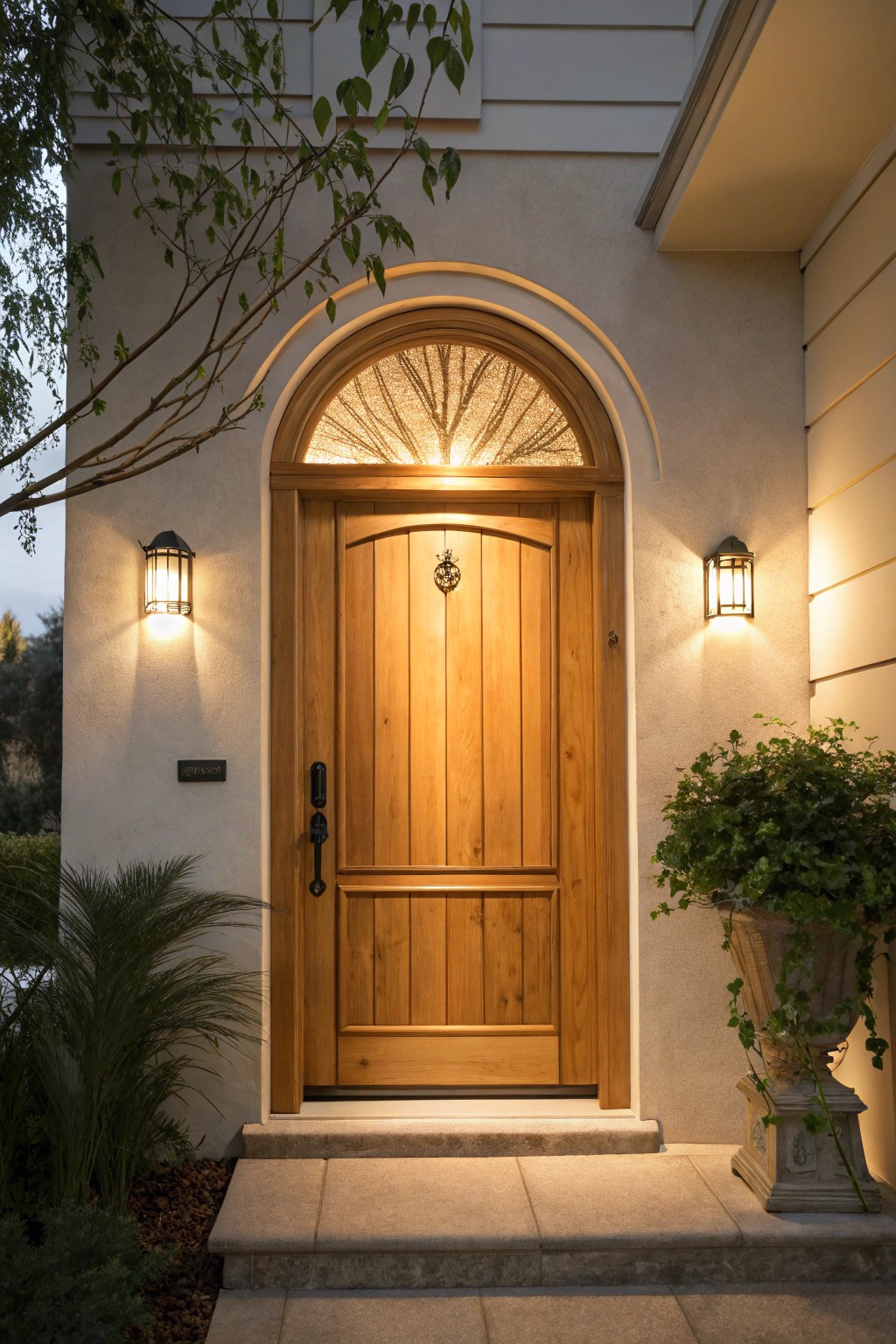 Illuminate your entryway with handcrafted elegance and subtle architectural lighting.