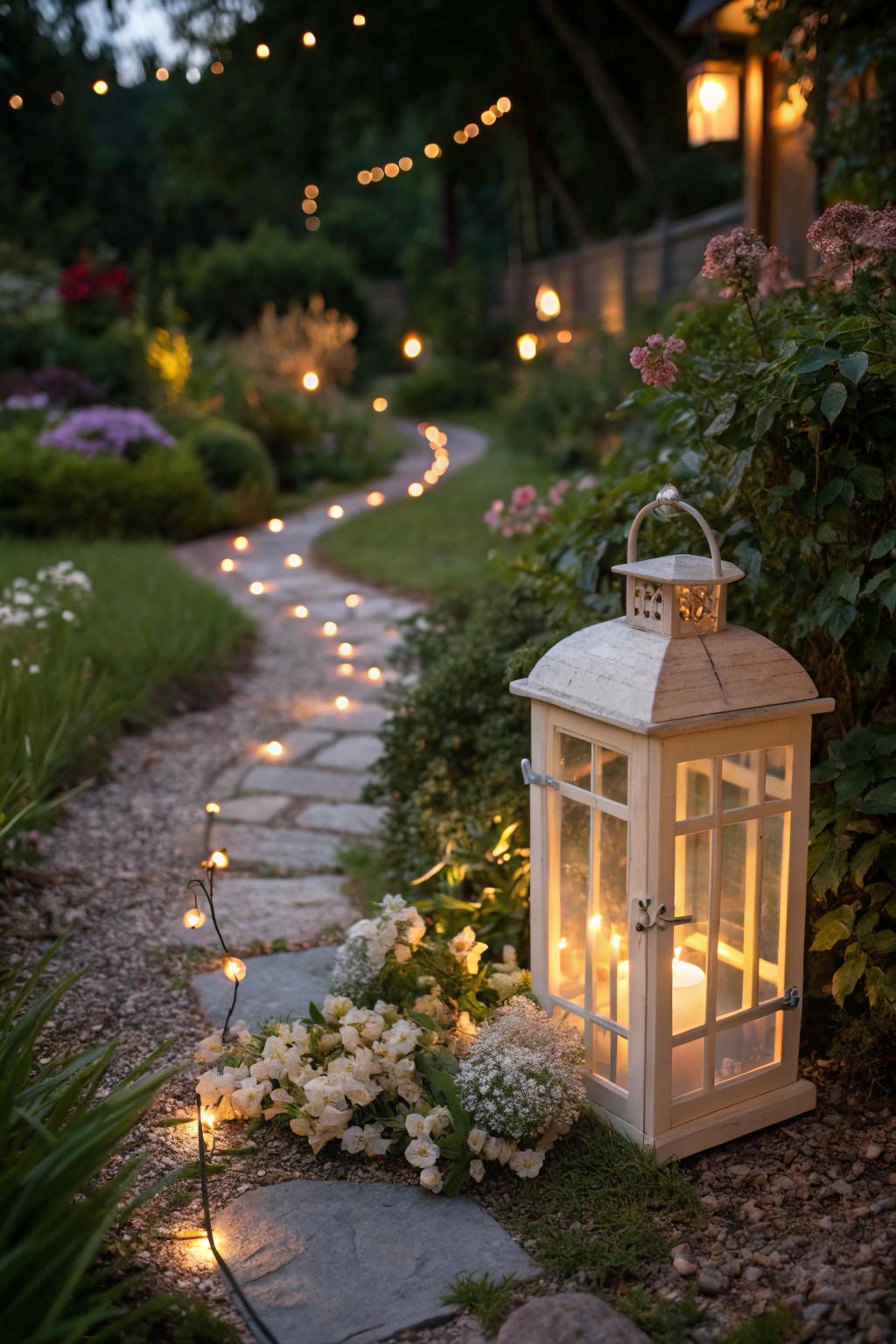 Enchant your evenings with the warm glow of garden lanterns.