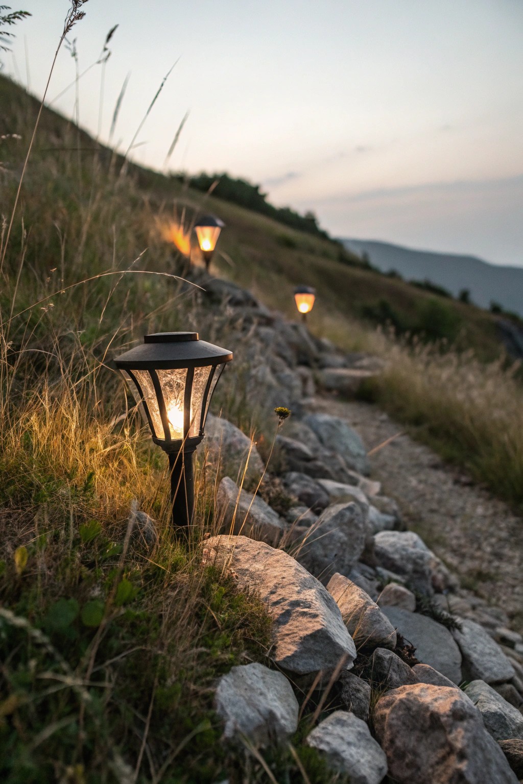 Enchant your hillside with the simple glow of solar path lights.
