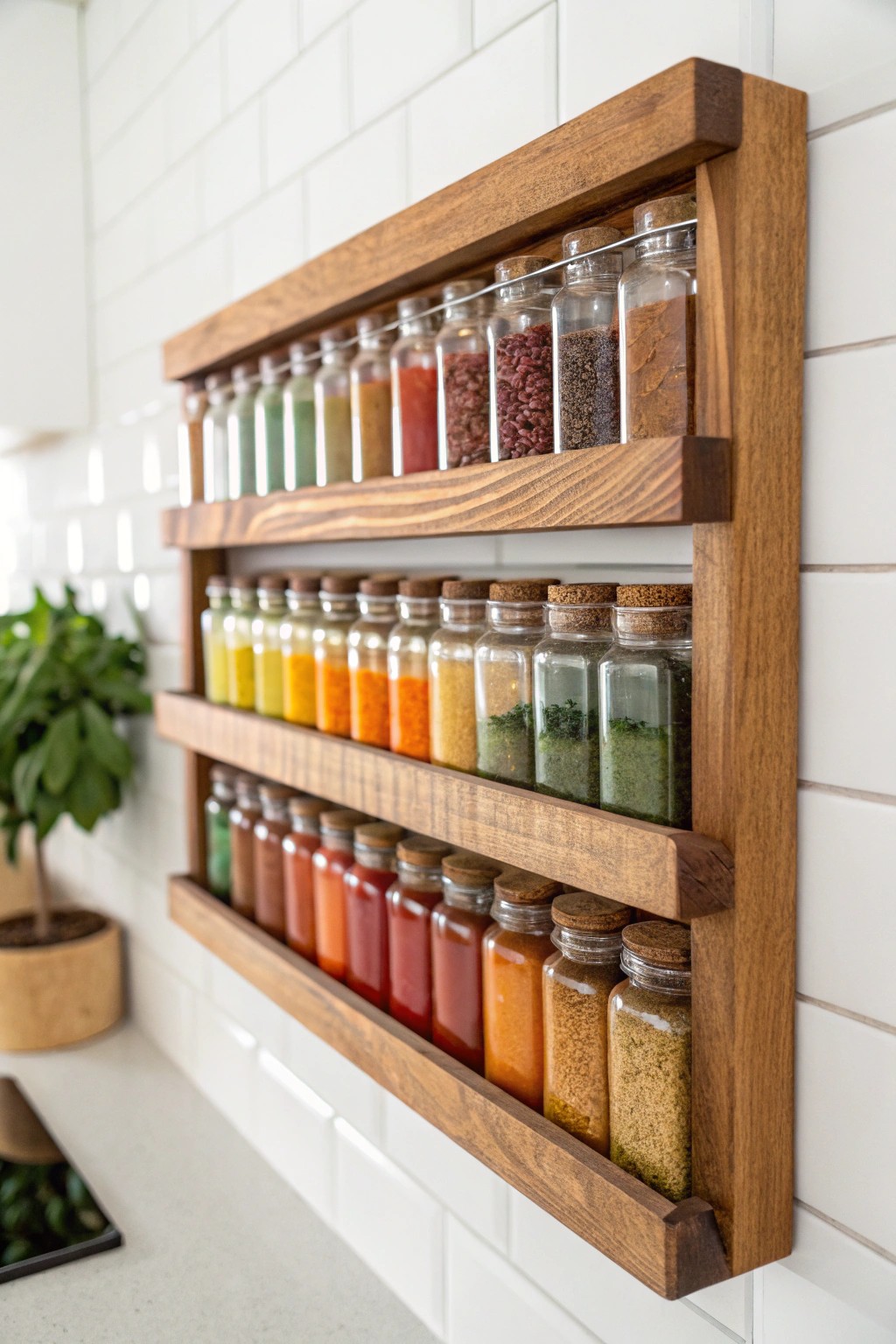 Transform your spices into a stunning color-coded display of natural beauty.