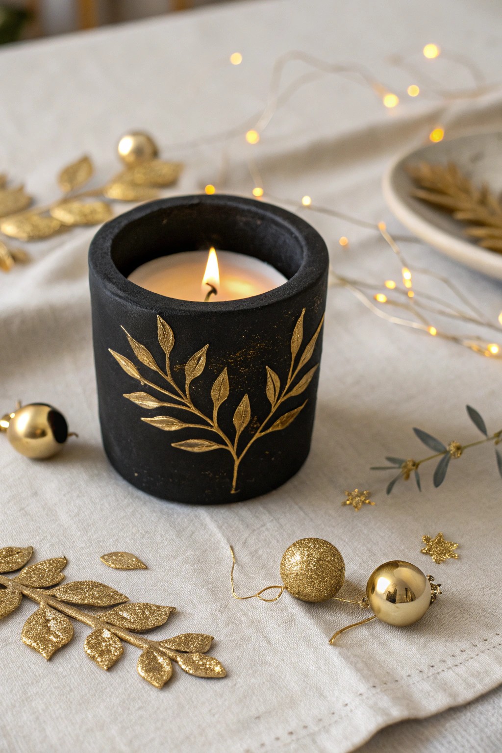Chic simplicity: Black and gold elegance for your festive table.