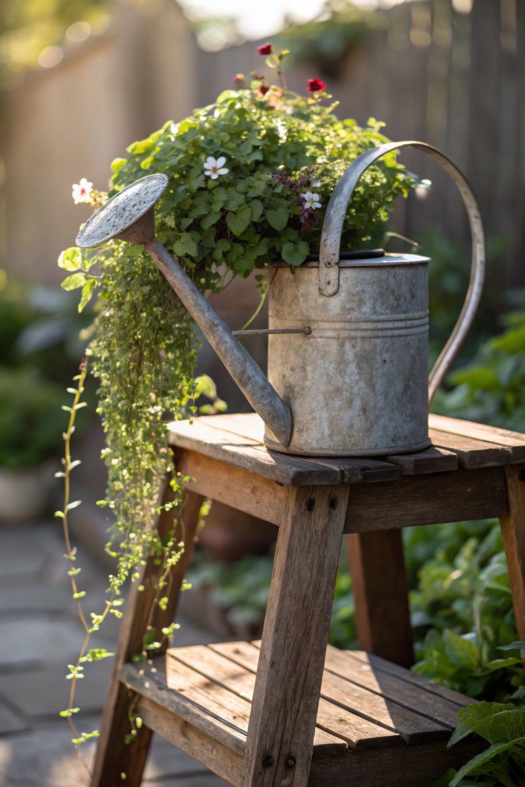 Give old treasures new life—turn a vintage watering can into a stunning garden planter.