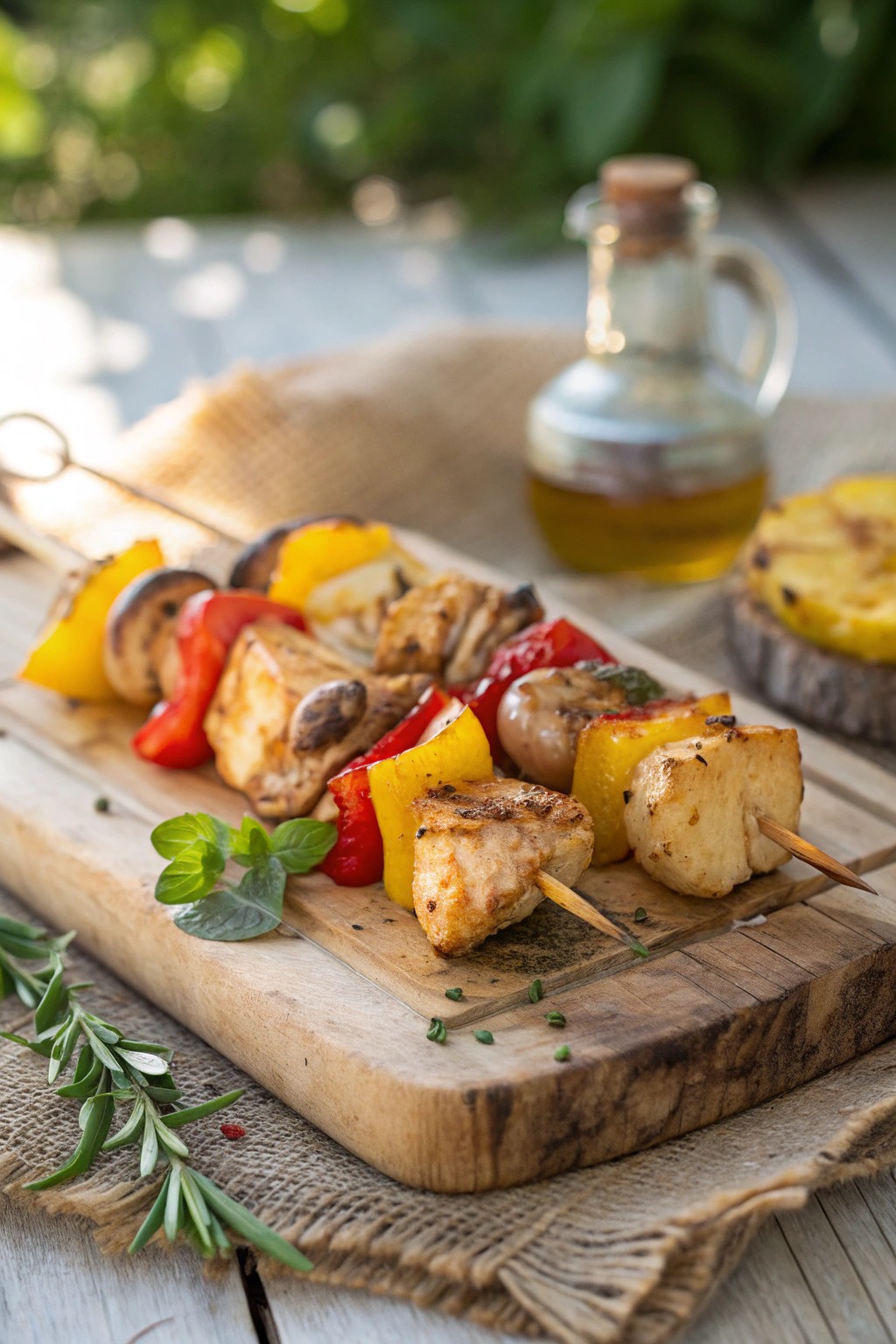 Savor the art of grilling: a simple, stunning skewer masterpiece.
