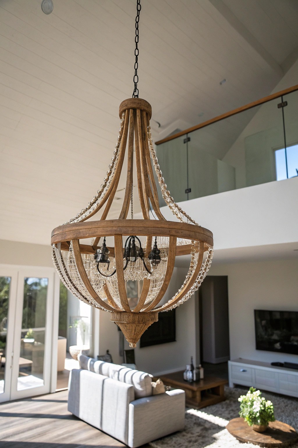 Elevate your living room with a sculptural, handcrafted chandelier.