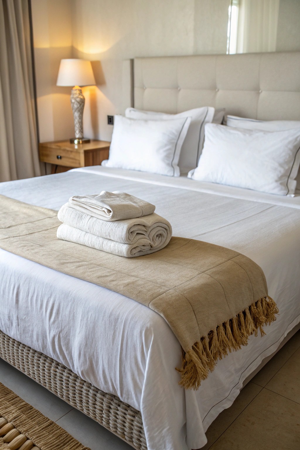 Effortless simplicity—streamlined bedding as the heart of a minimalist bedroom.