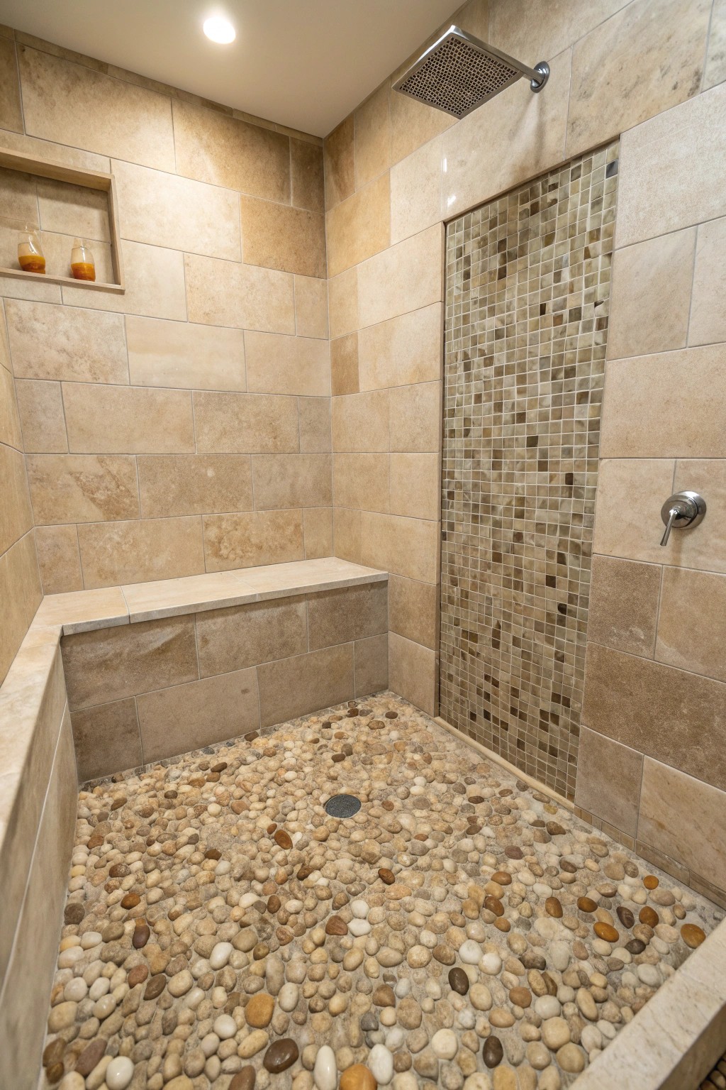Pebble mosaics turn your shower into a tranquil, tactile escape.