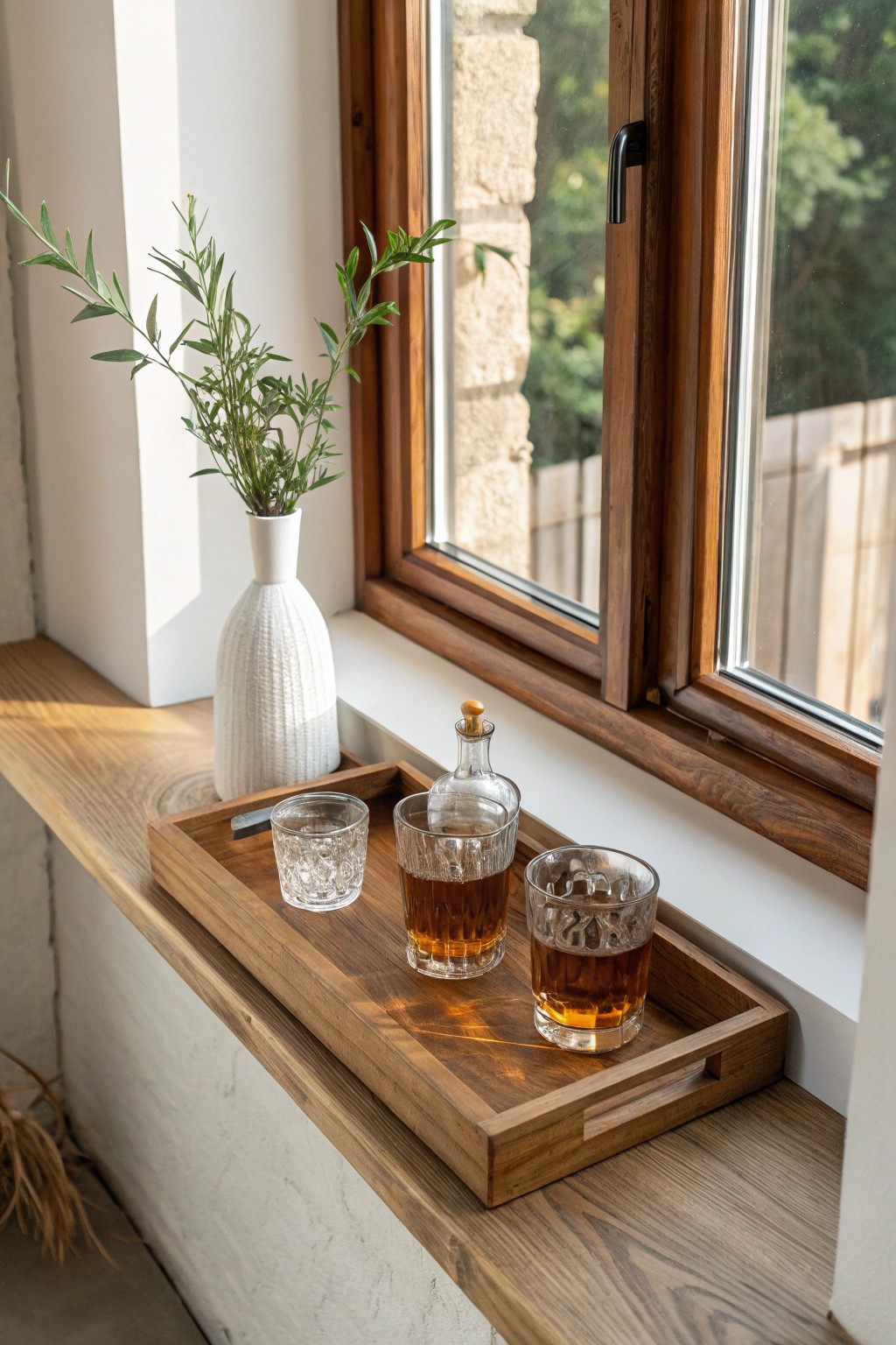 Turn a forgotten corner into a charming home bar with simple, handcrafted touches.