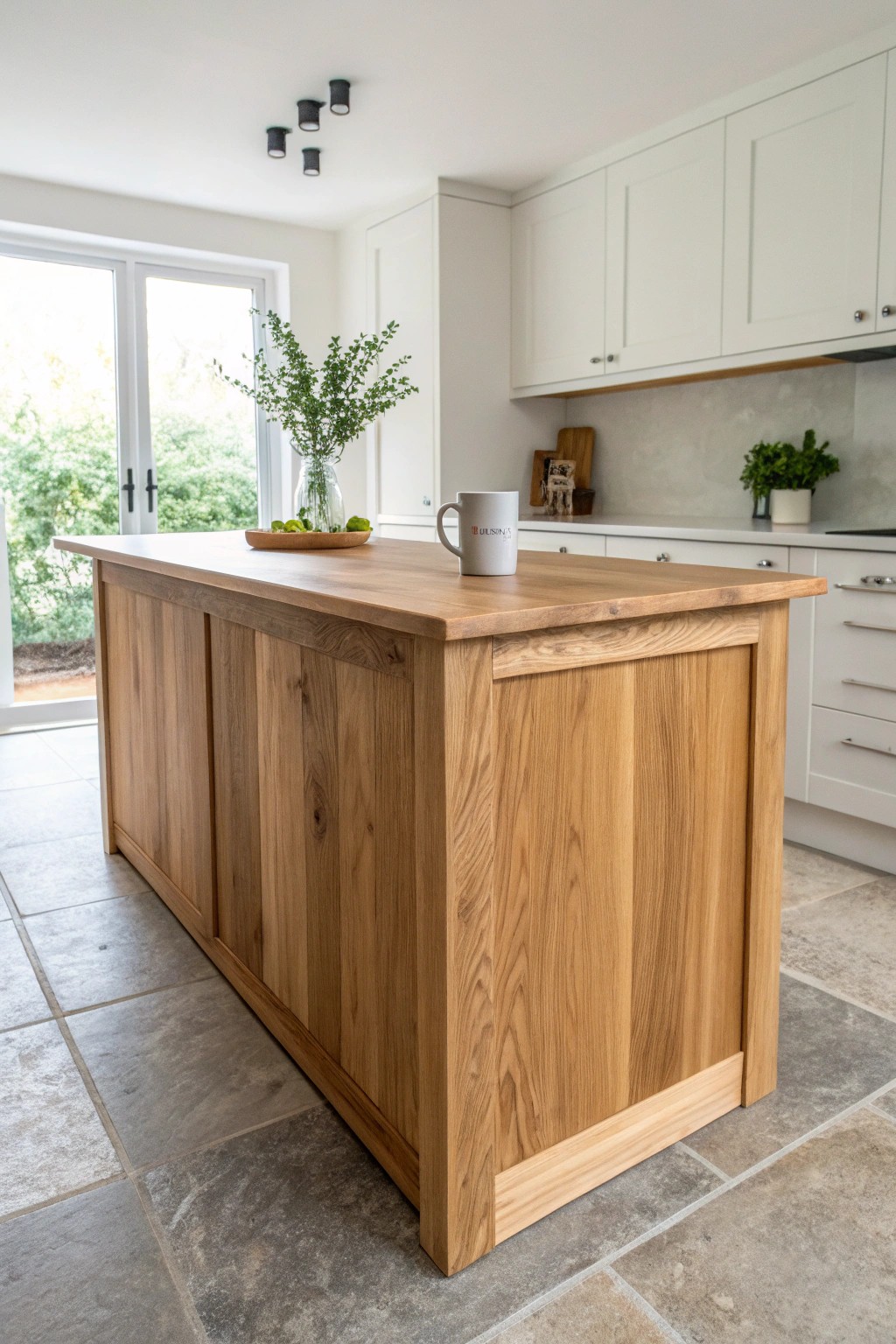 Elevate small kitchens with a slender, handcrafted island—where simplicity meets function.