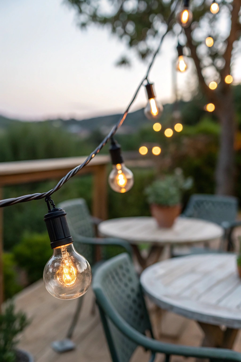 Create a magical evening glow with simple string lights.