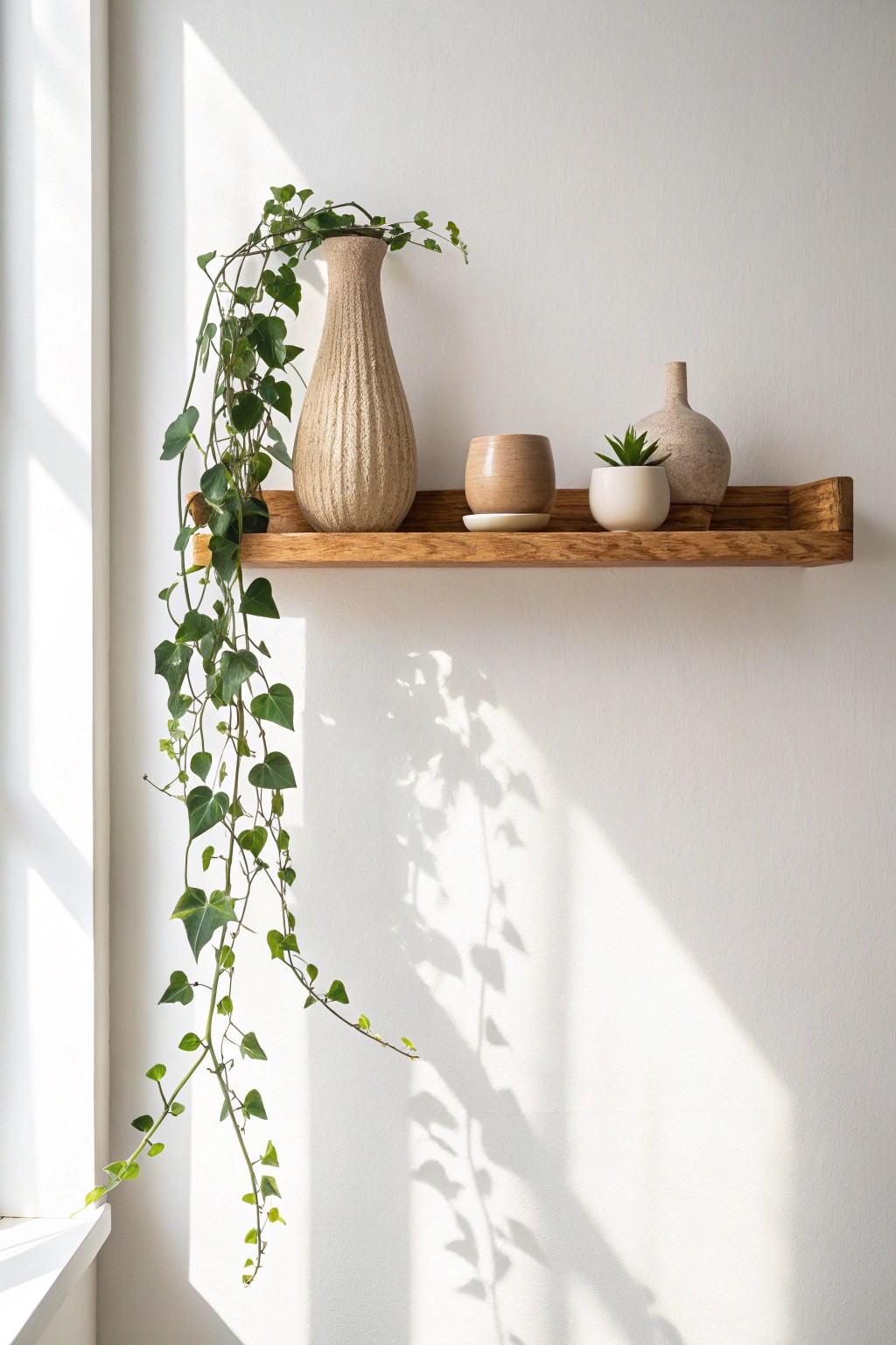 Elevate your space: a simple floating shelf for stylish vertical storage.