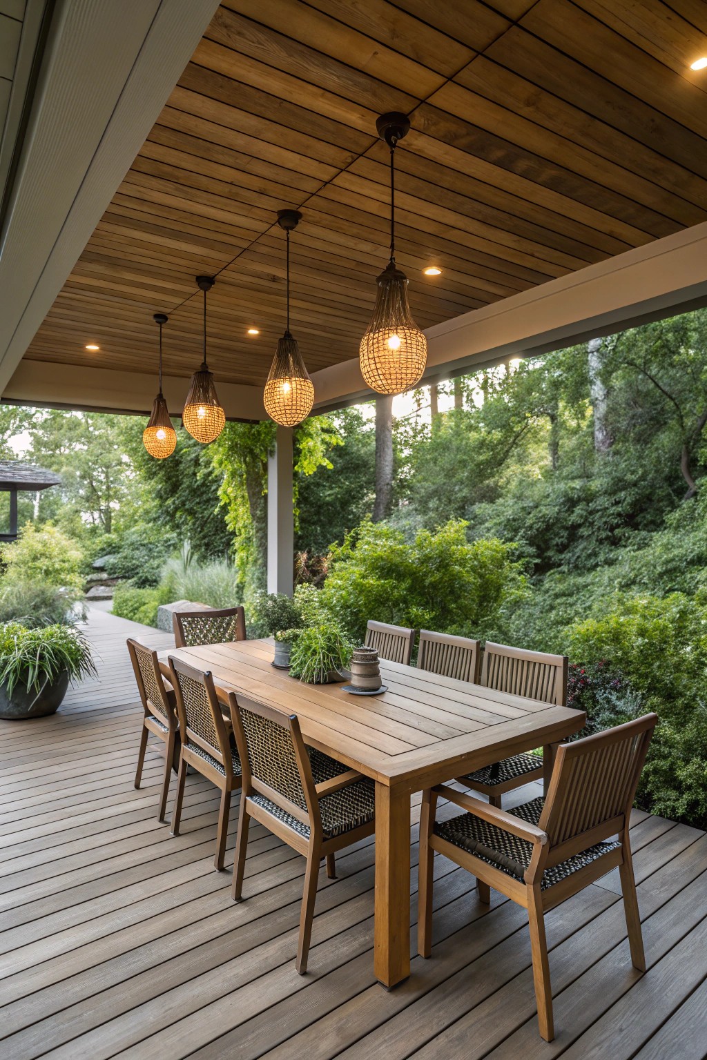 Dine in style with a charming under deck dining nook, perfect for everyday meals and festive gatherings.