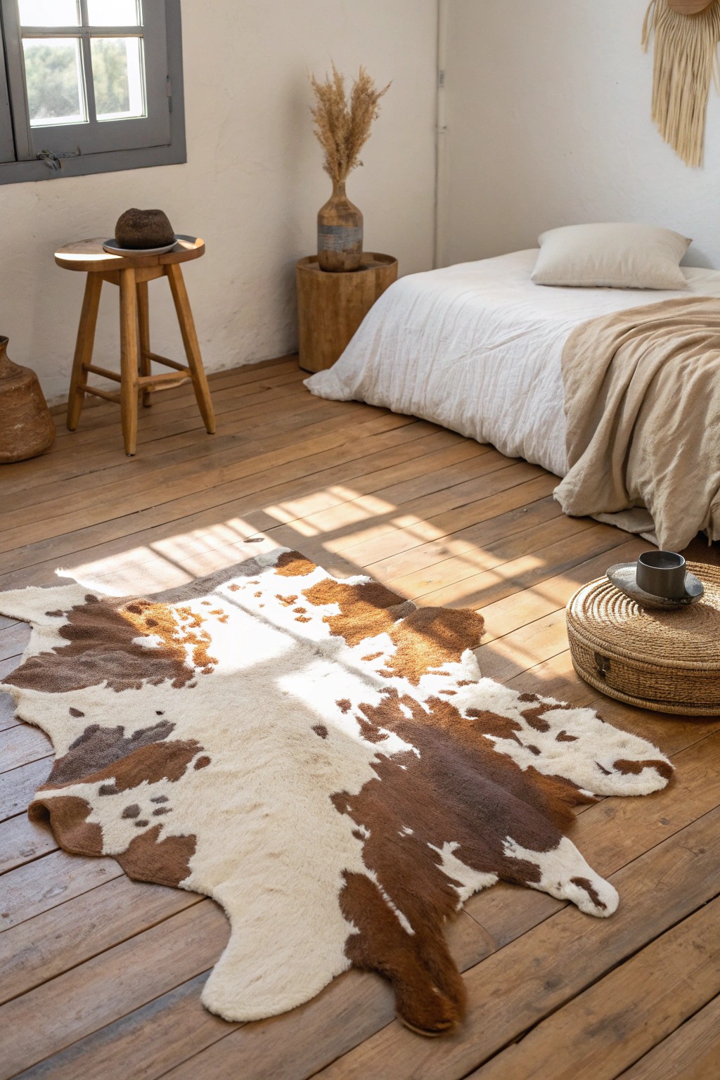 Elevate your space with the timeless beauty of a cowhide rug—where western charm meets modern simplicity.