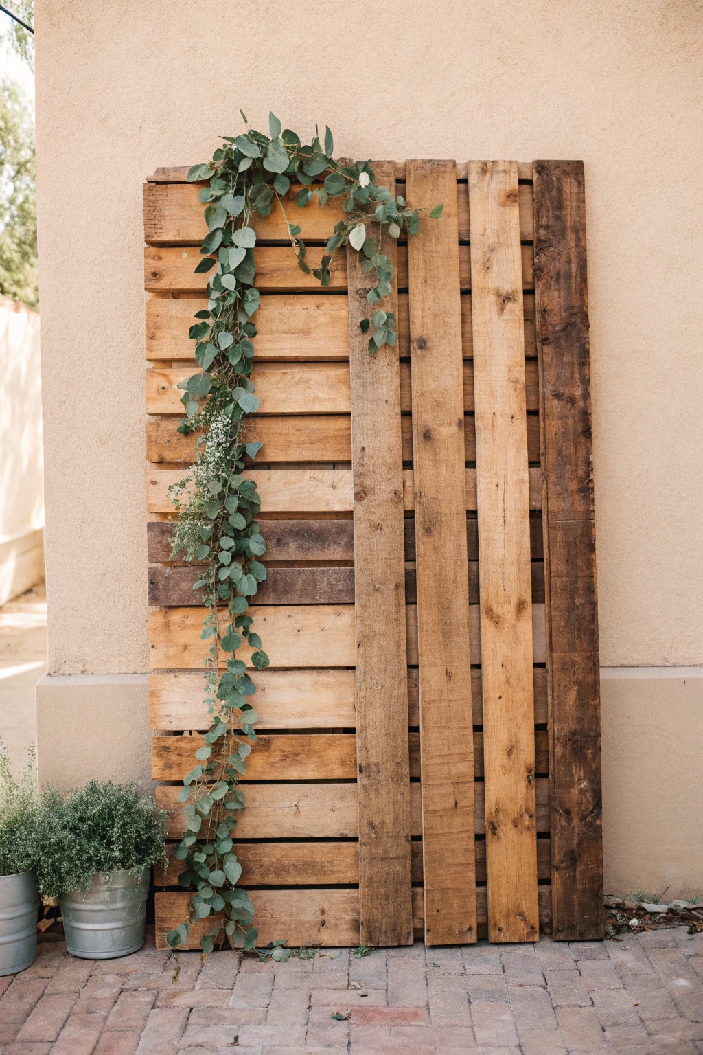 Elevate your space with the simple beauty of a rustic wood slat backdrop.
