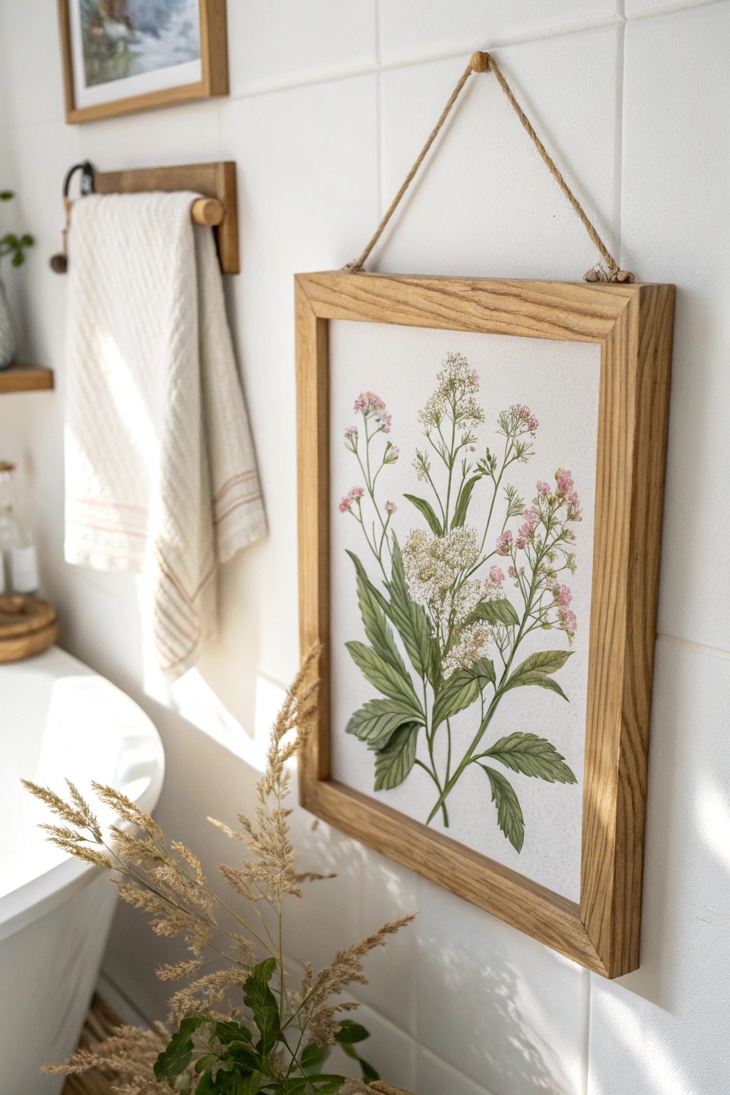 Bring natural beauty to your bathroom with timeless botanical art.