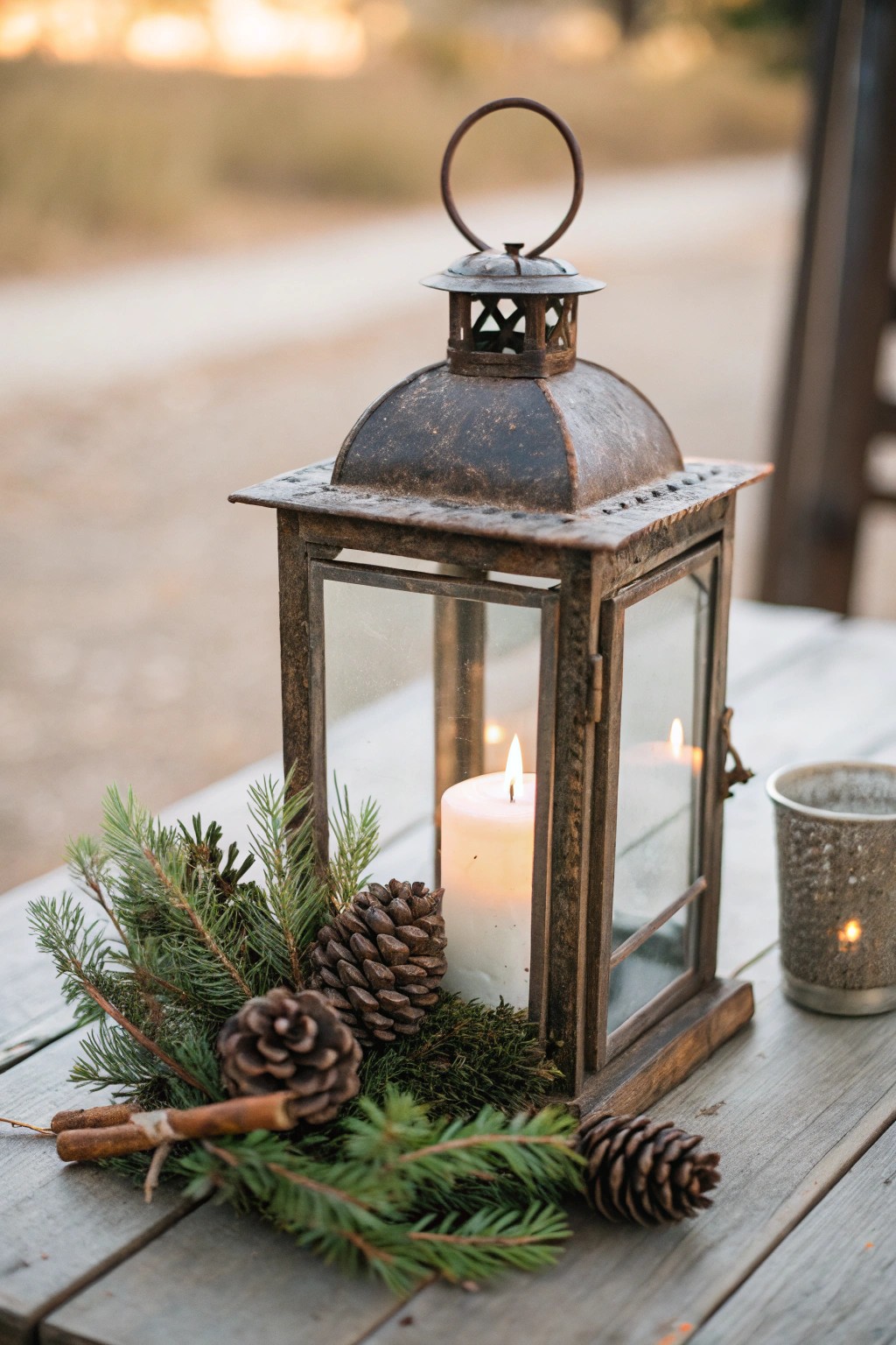 Cozy up your table with a rustic lantern centerpiece—simple, natural, and beautifully crafted.