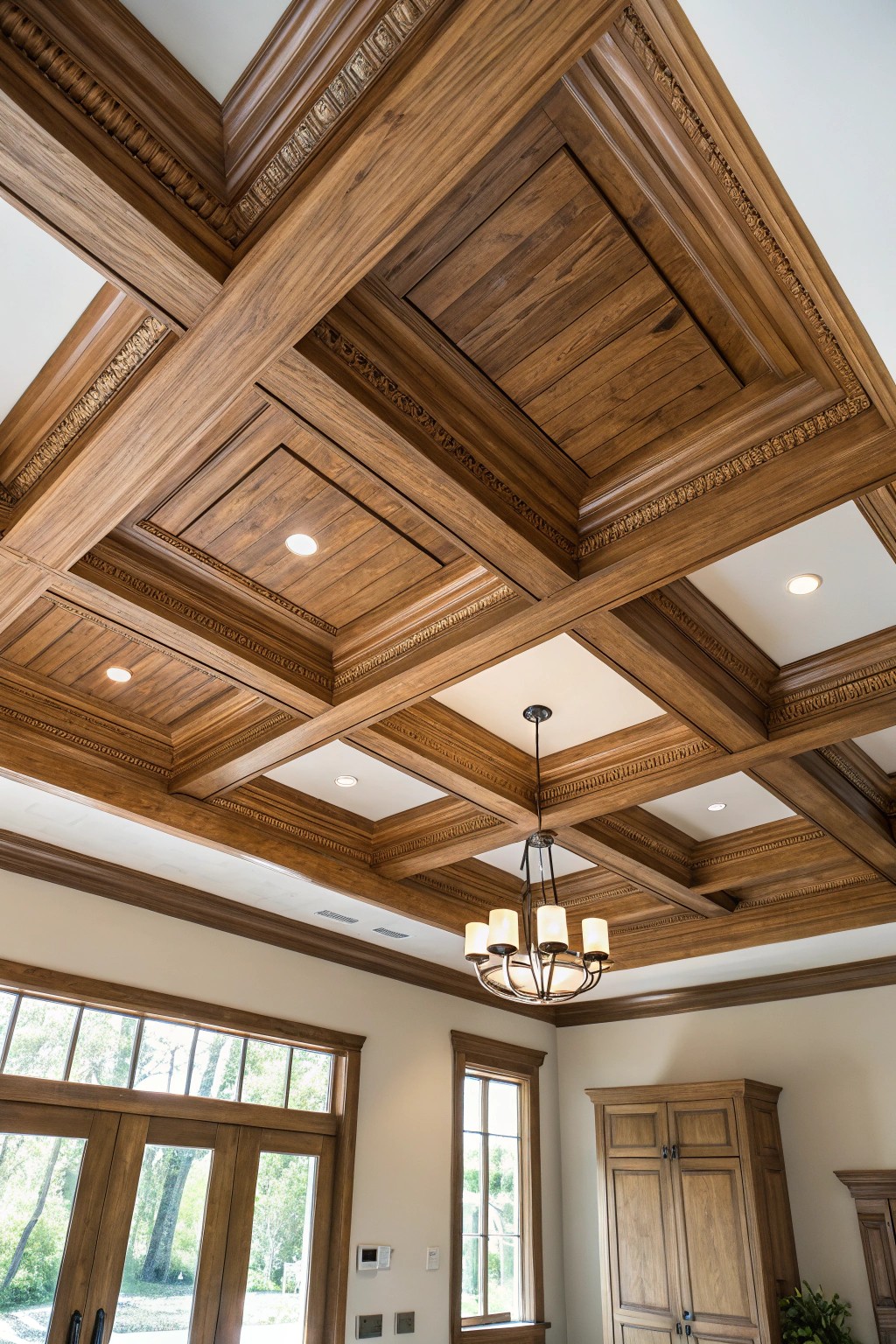 Elevate your space with the timeless elegance of a coffered ceiling beam.