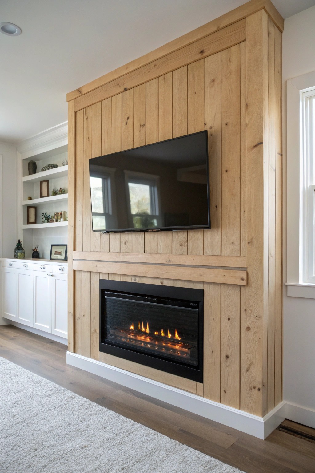 Effortless harmony: a perfectly paired electric fireplace and TV for a cozy, modern living space.