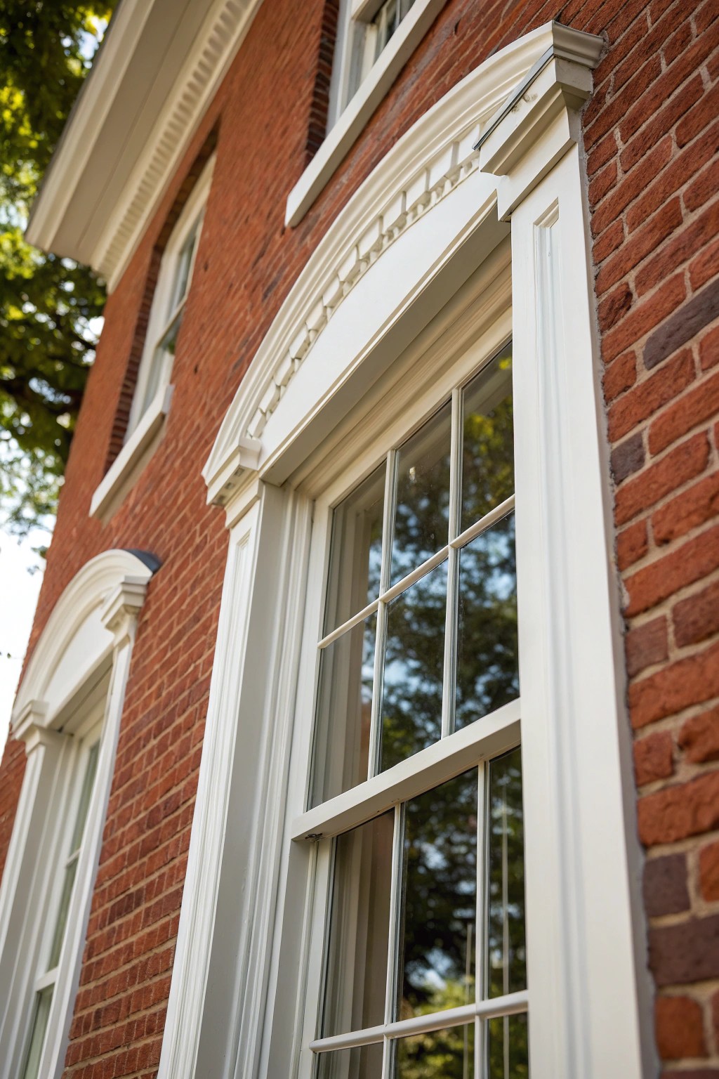 Timeless elegance: crisp white trim elevates any window with classic charm.
