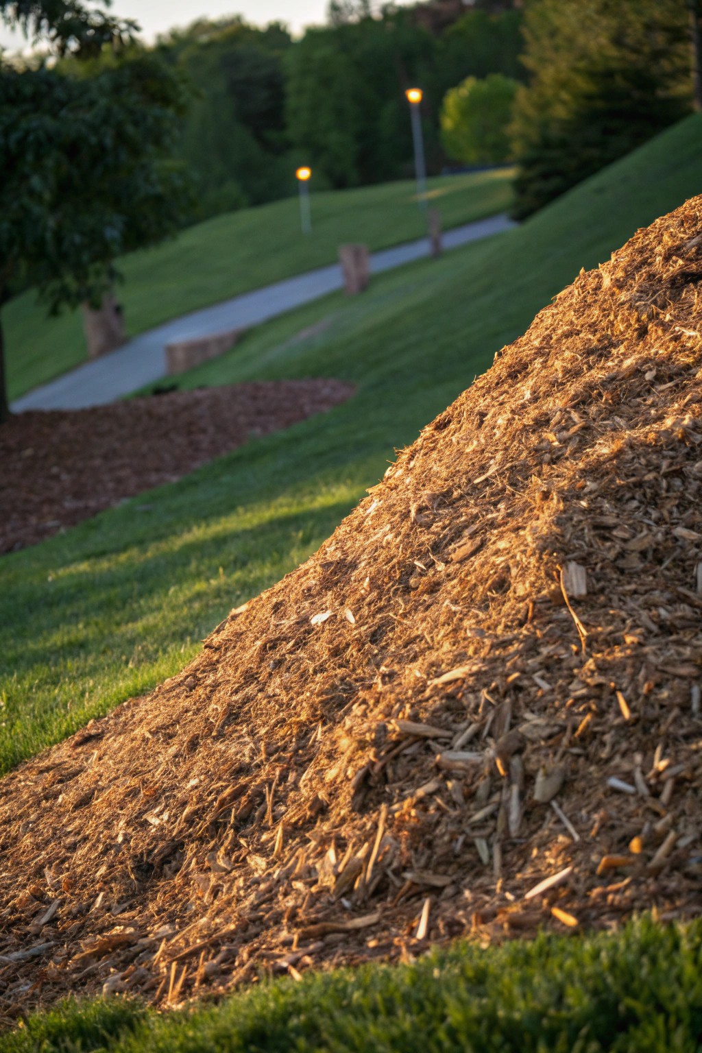 Elevate your hillside with the simple beauty of natural mulch.