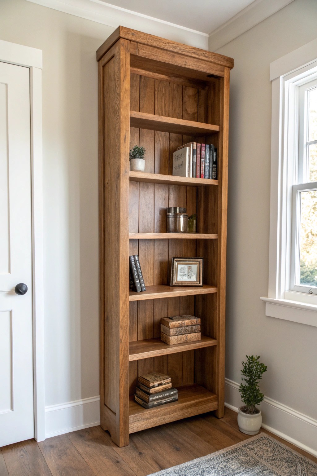 Elevate your small man cave with sleek vertical storage that blends style and function.