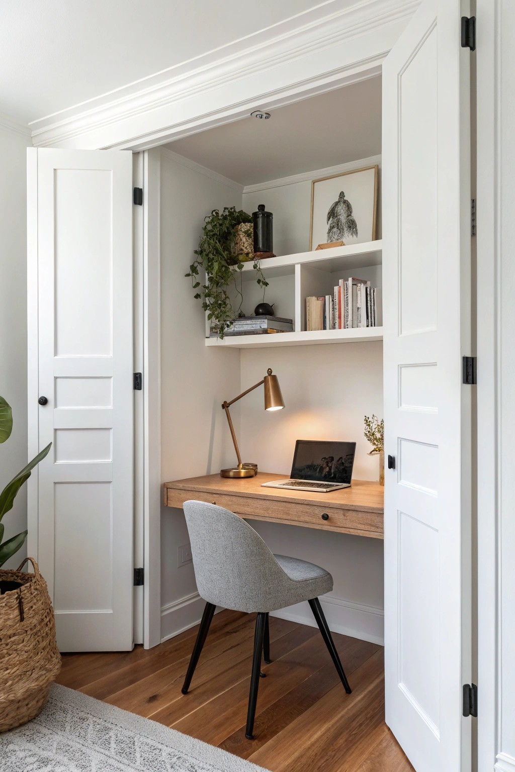 Transform your closet into a serene, hidden workspace—where productivity meets peace.