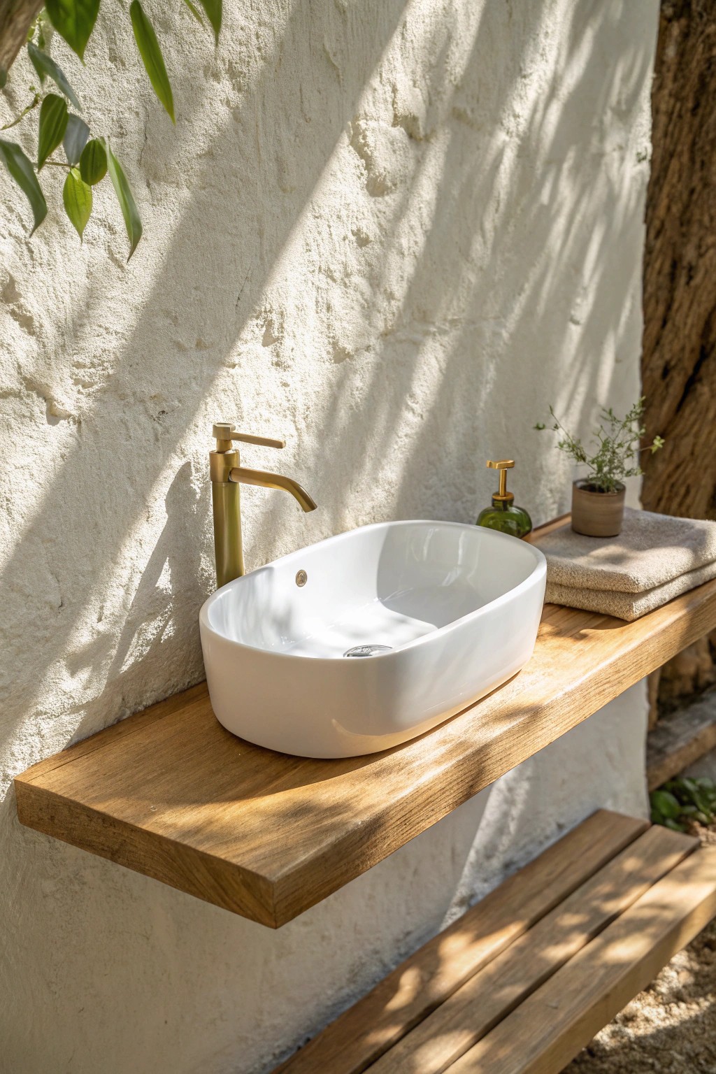 Simplicity meets function: a petite sink perfect for small bathrooms.