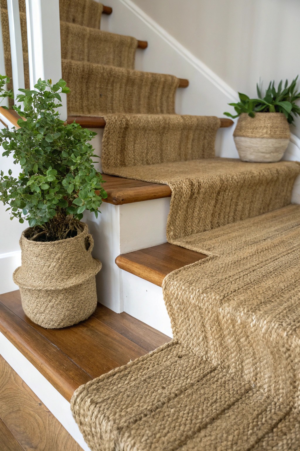 Bring warmth home with a handcrafted jute stair runner—nature’s texture underfoot.