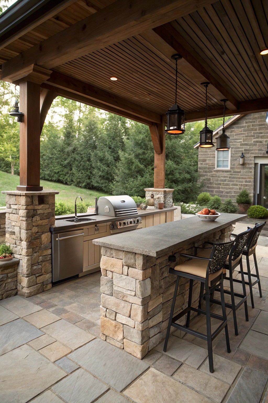 A well-equipped under deck kitchen turns every cookout into a memorable event.
