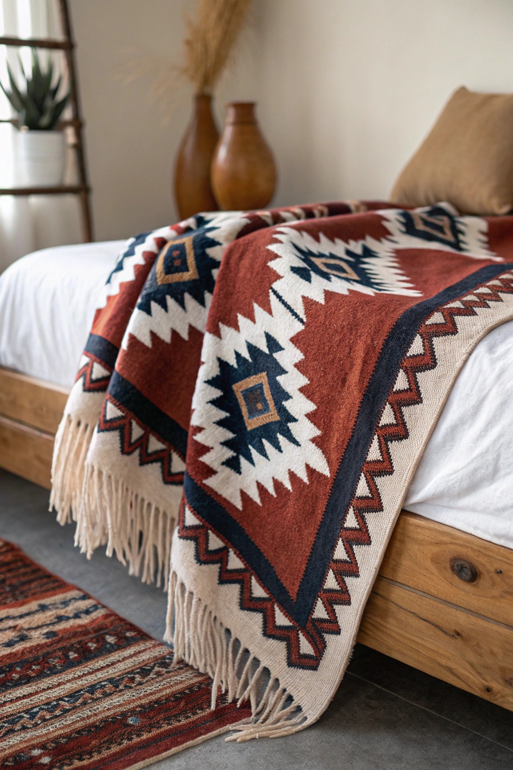 Elevate your bedroom with the timeless beauty of southwestern textiles.