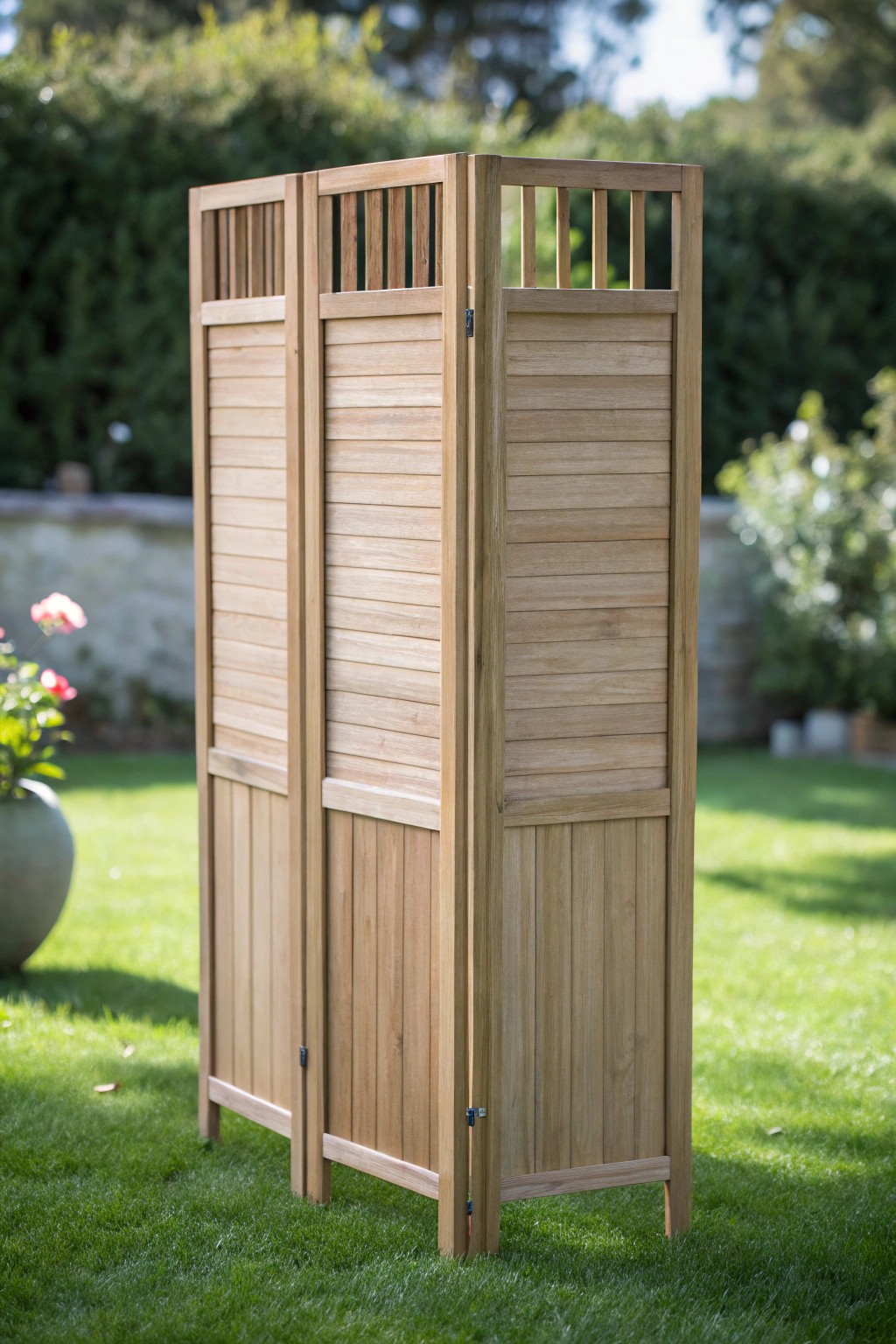 Bring natural privacy to your backyard with a beautifully crafted wooden screen.