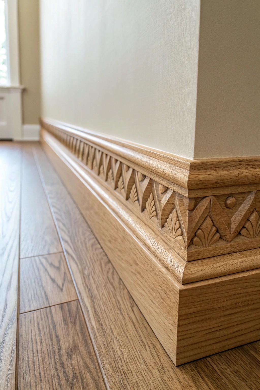Handcrafted Arts & Crafts baseboard: subtle curves, timeless beauty.