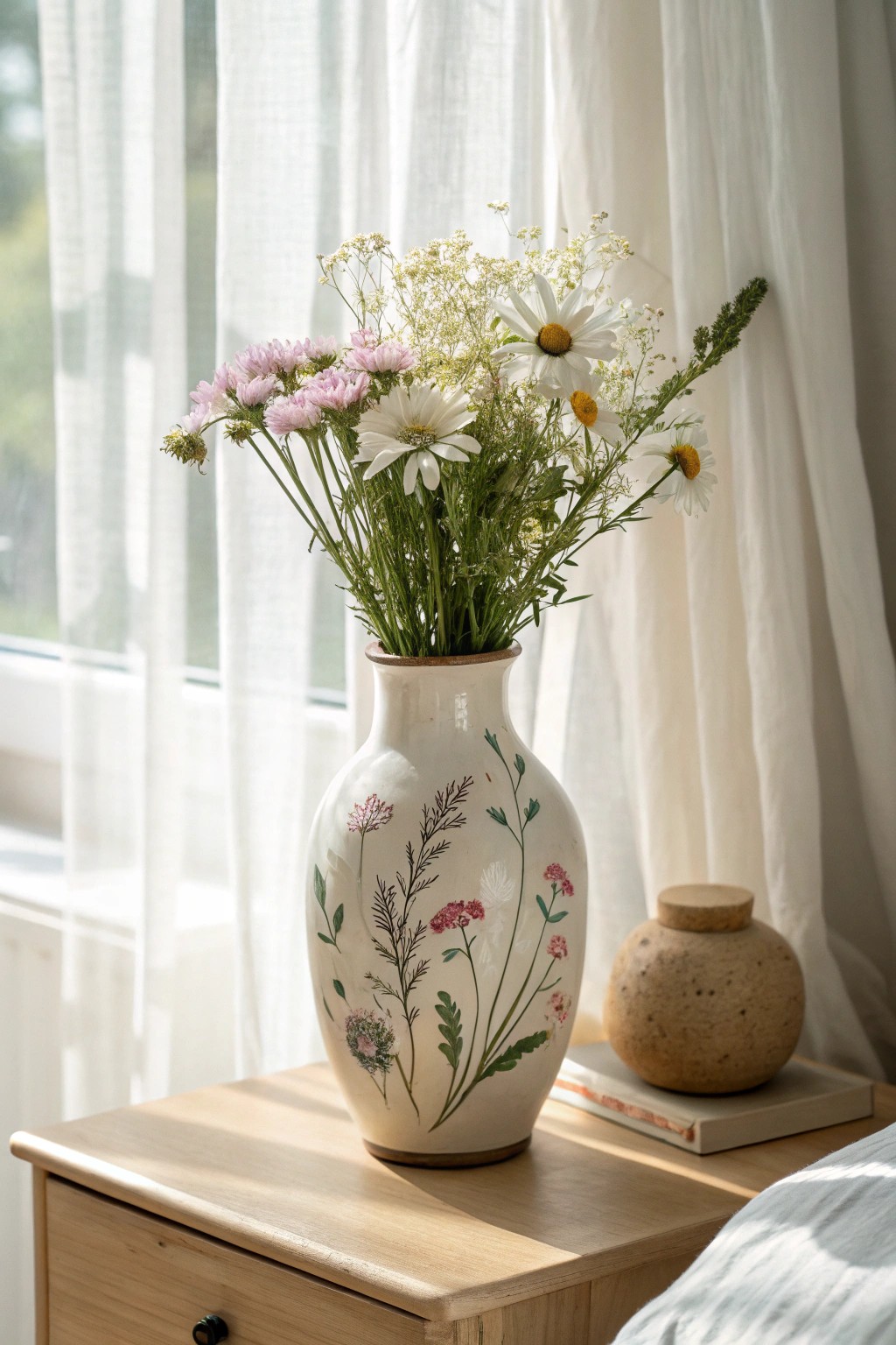 Bring lasting floral charm to your bedroom with handcrafted accents.