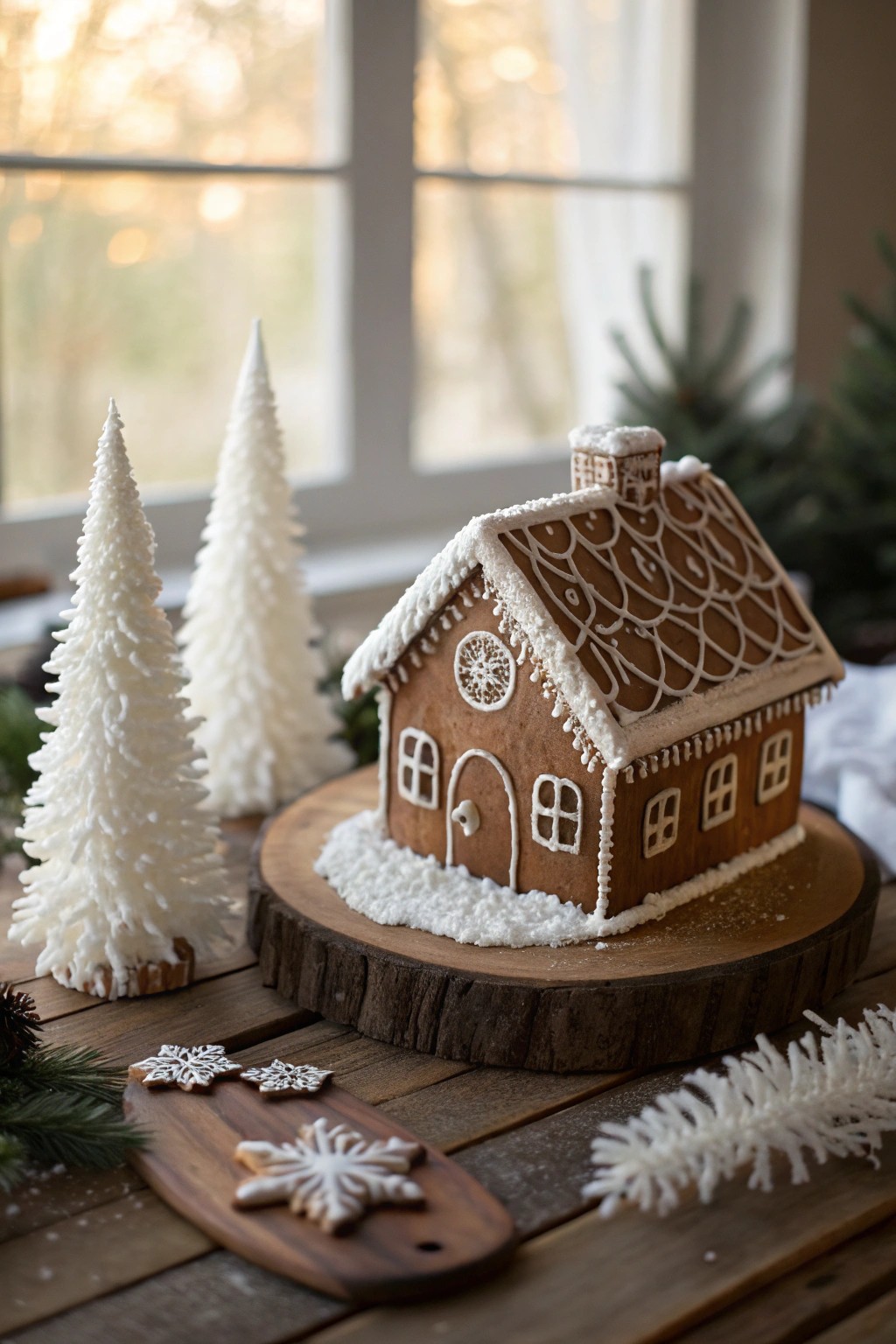 Handcrafted gingerbread magic: a simple, stunning centerpiece for your Christmas village.