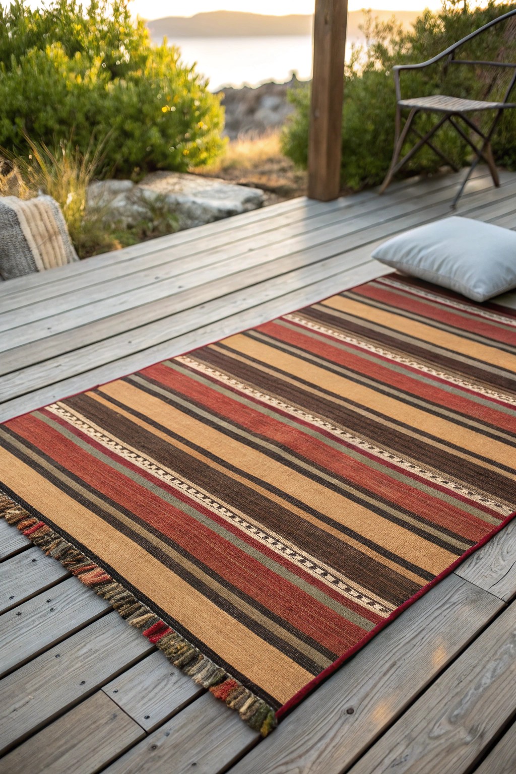 Let a bold outdoor rug bring instant style and comfort to your deck.